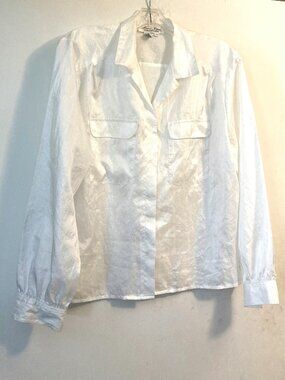 Vintage Laura & Jayne Collection White Long Sleeve Shirt Size 12
